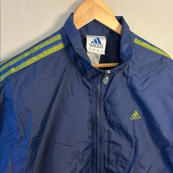 Adidas Series 3 Blue and Green Windbreaker Jacket Men's M - Picture 2 of 9